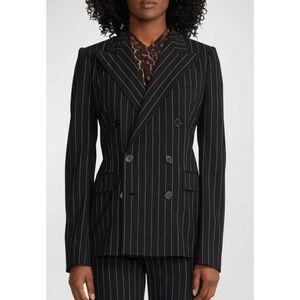 Lauren Ralph Lauren Pinstripe Double Breasted Blazer Womens Size 8 Gray